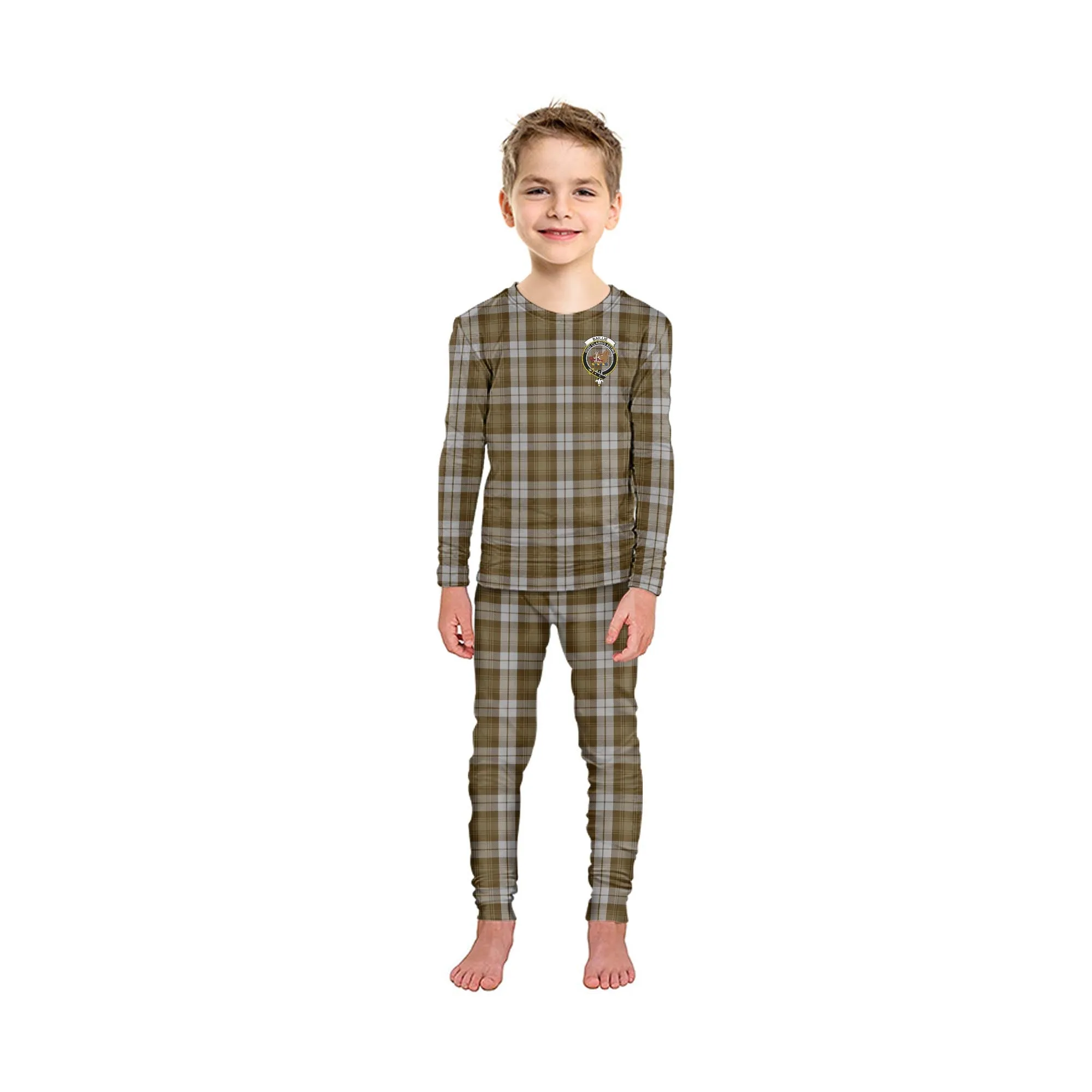 Baillie Dress Tartan Pajamas Family Set with Family Crest