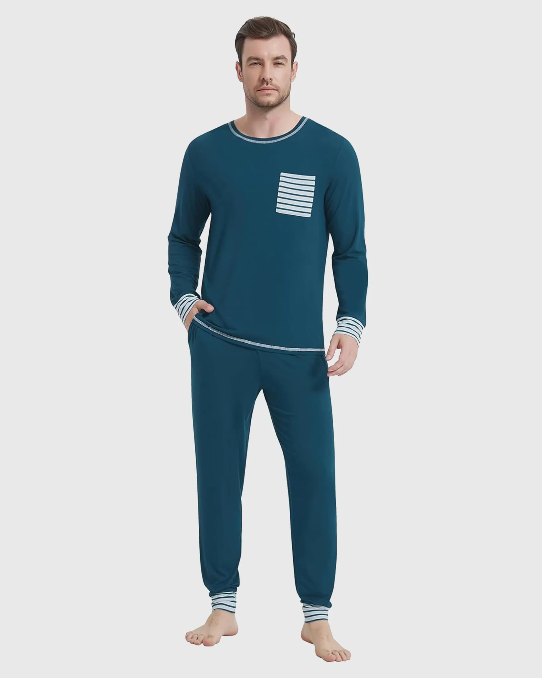 Bamboo Side Pocket Long Sleeve Pajama Set