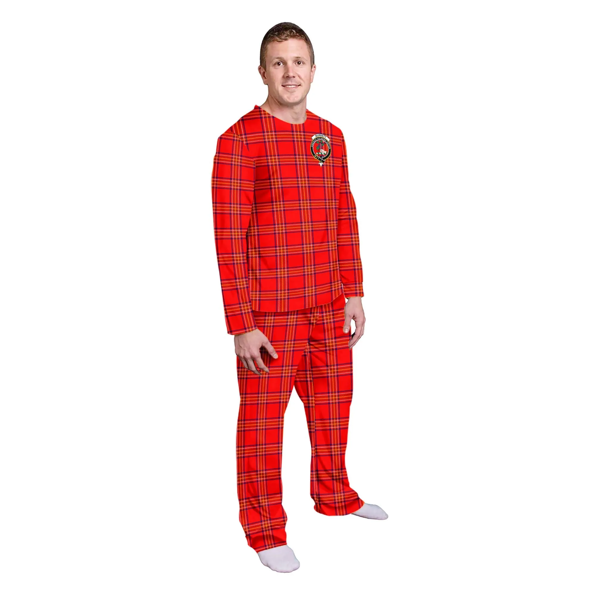 Burnett Modern Tartan Pajamas Family Set with Family Crest