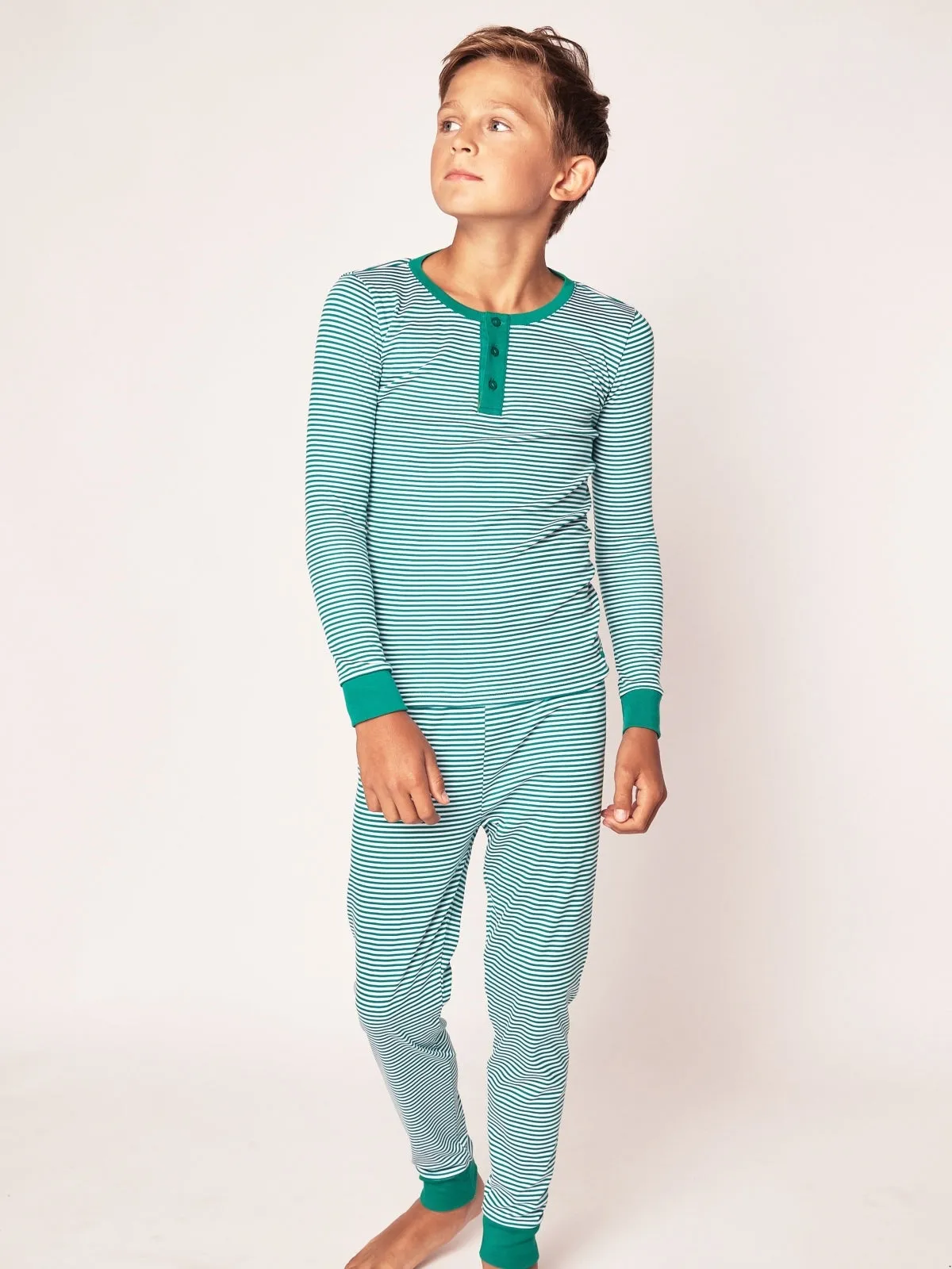Green Stripe Pajama Set