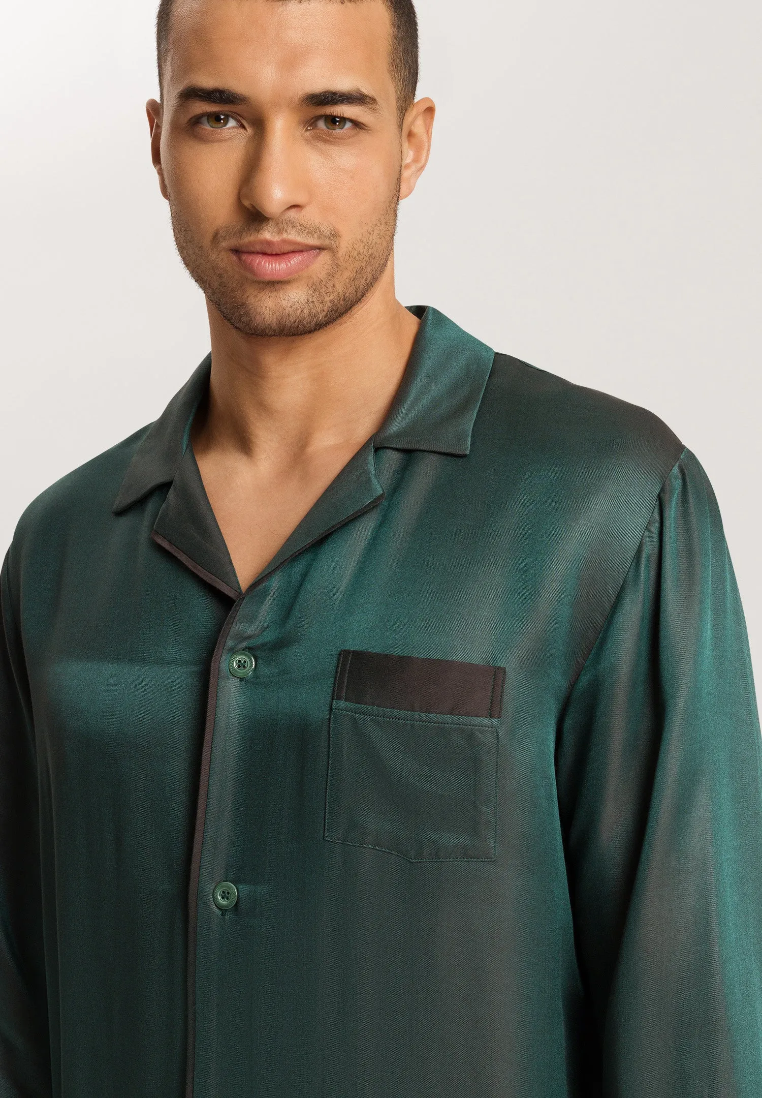 Selection Button Notch Collar Button Front Pajama Set | Laurel 75878-2743